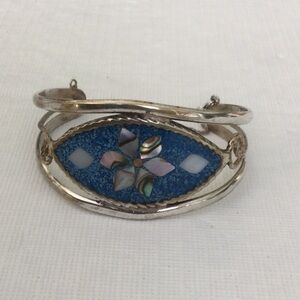 Silver and Blue Inlay Bracelet